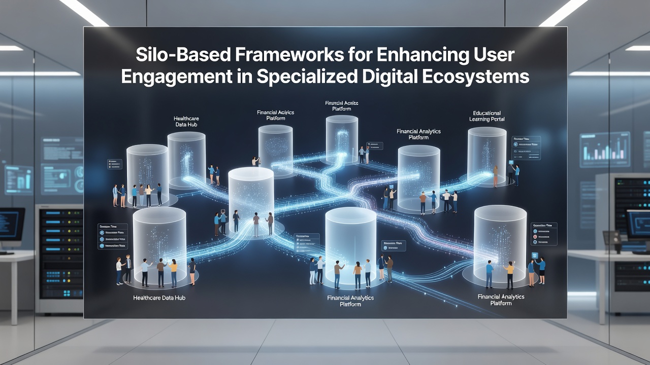 Screenshot of a specialized digital platform displaying silo navigation with thematic content clusters and user pathways